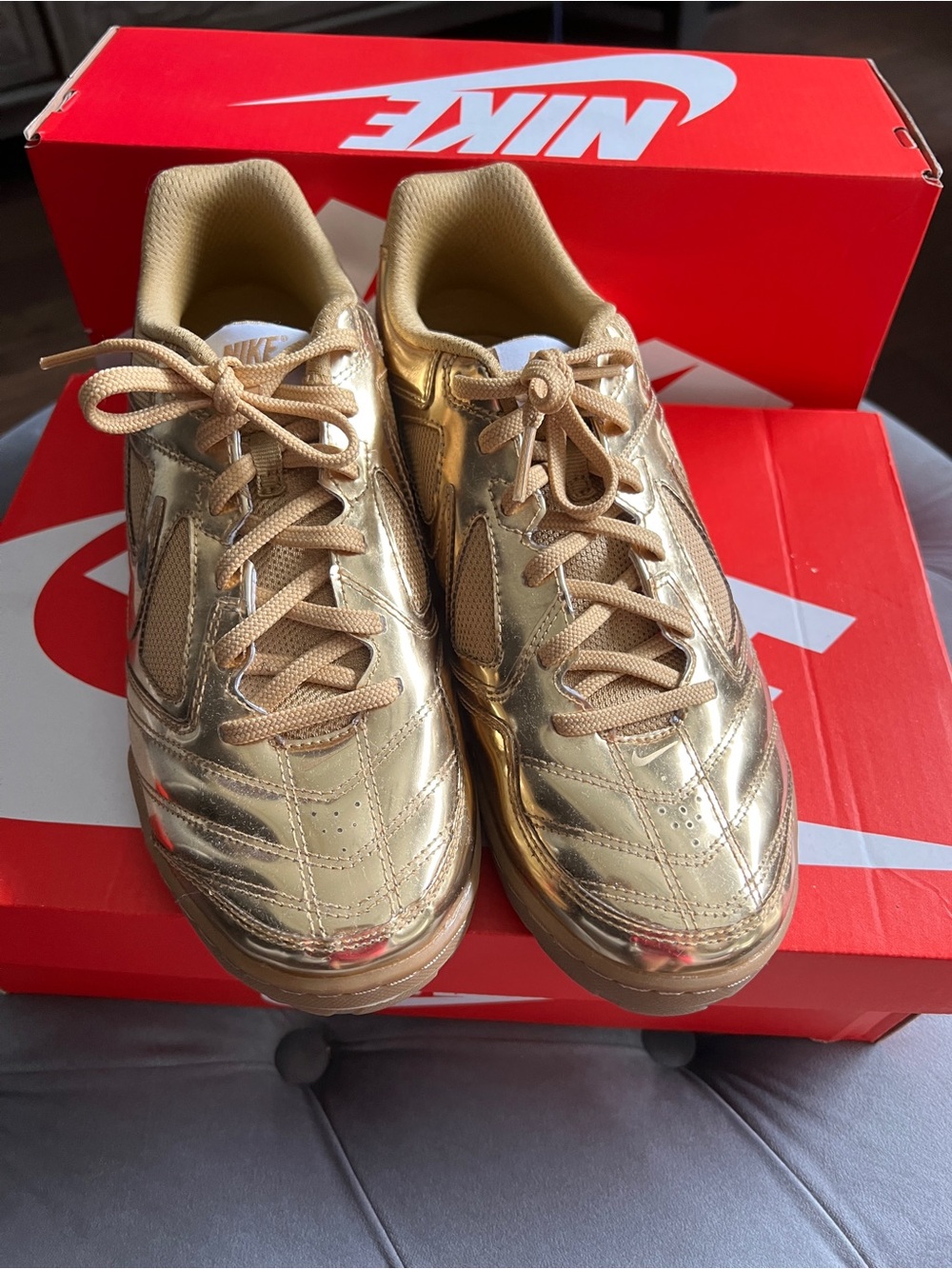 Nike Women's Metallic Gold Low-Top Sneakers